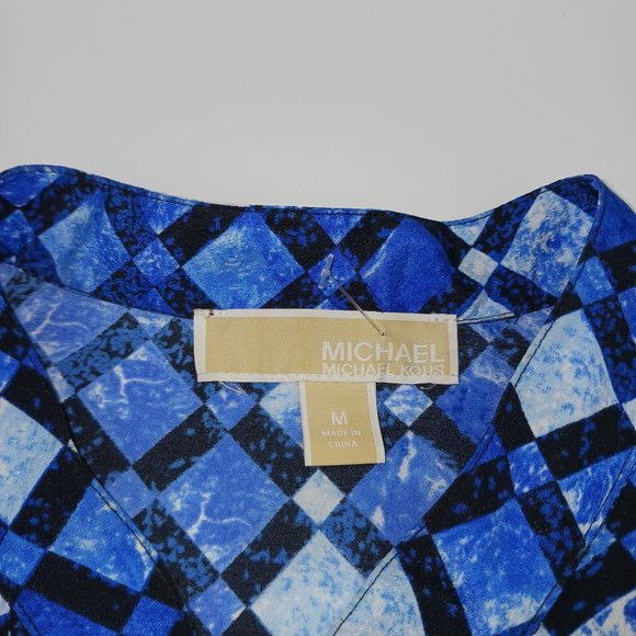 MICHAEL KORS BLUE/BLACK TOP LONG SLEEVE SIZE MEDIUM - Picture 8 of 10
